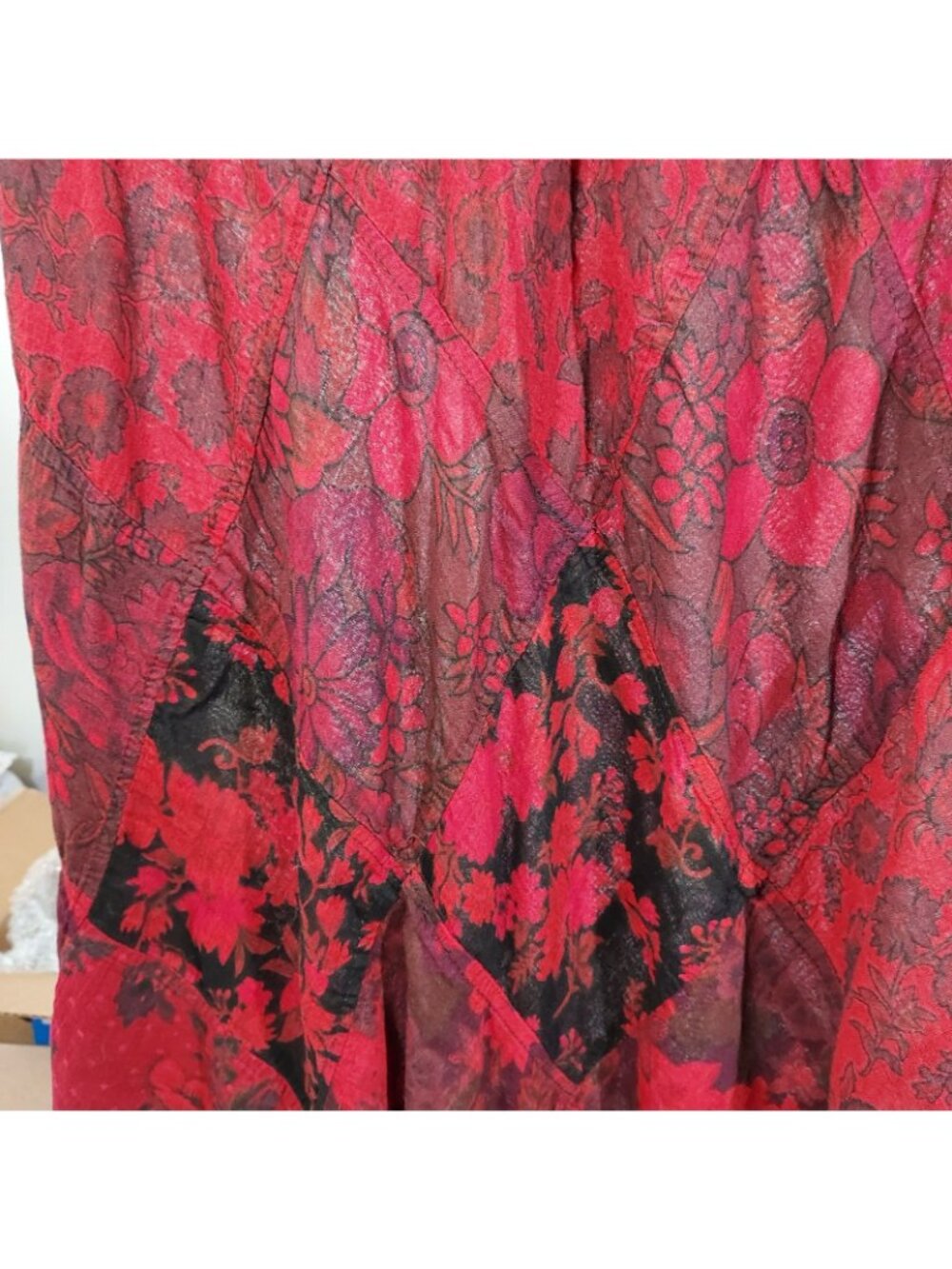 Tunic Tank Dress Winged Horse Pool Coverup Sleevless India Red Boho Beachcore - Picture 10 of 11